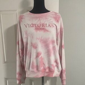 Victoria's Secret Pink and White Tie-Dye Pullover
